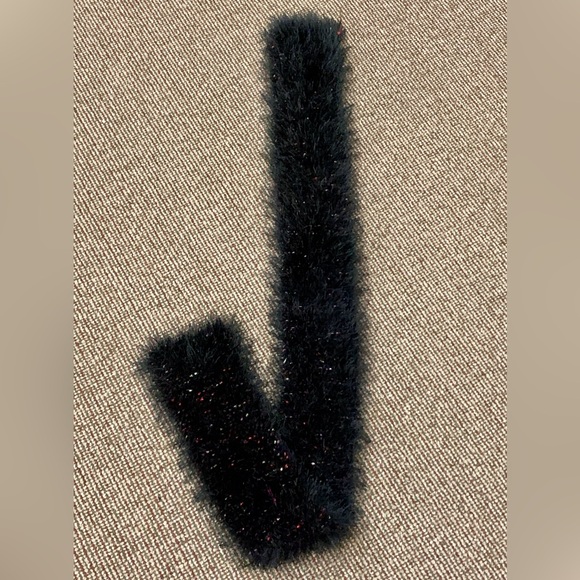 Vtg Black Fuzzy Colored Glitter Sparkly Boa Scarf Wrap - Picture 5 of 9